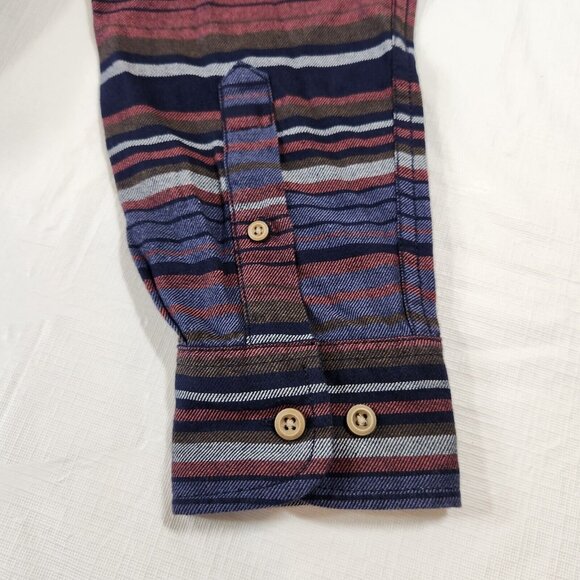 Solaris Men's  Shirt Size  M Button Up Cotton Long Sleeve Striped Blue (38) - Picture 7 of 12